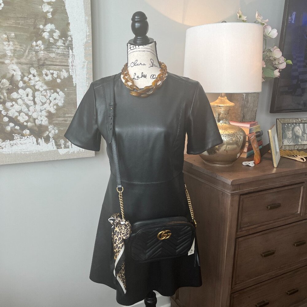 Ann Taylor Black Pleather dress
